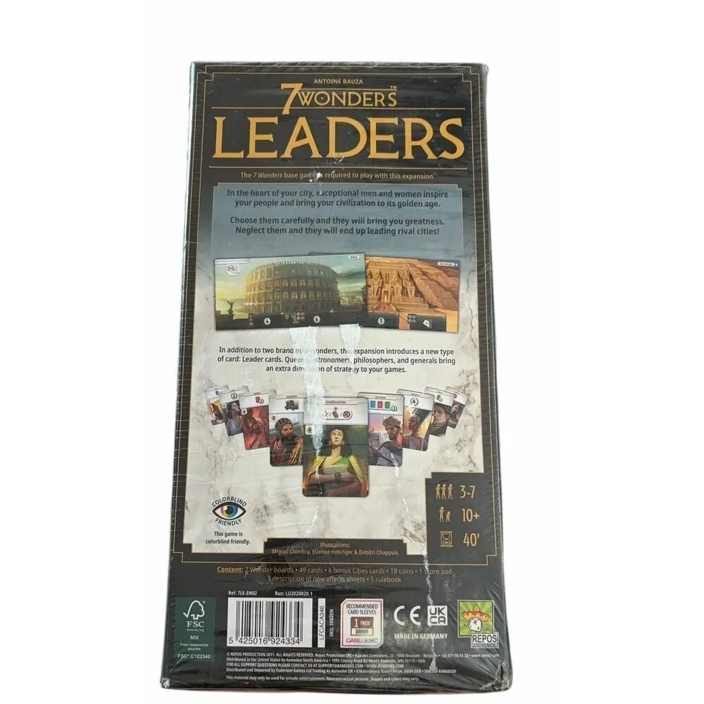 7 Wonders Leaders Card Game Expansion‎ Repos 2011 New Sealed